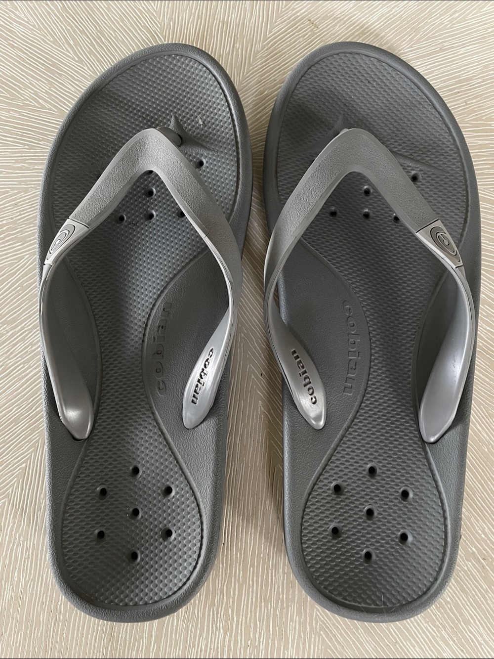 Cobian Men's Gray Flip-Flop Sandals